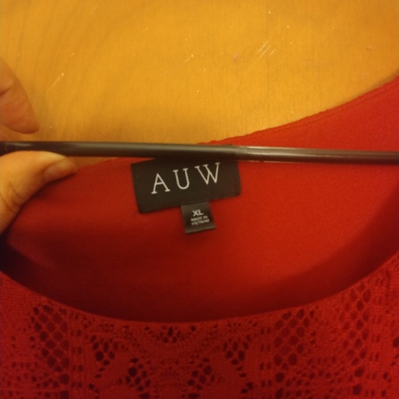 Red hi-lo lace dress - Picture 3 of 3